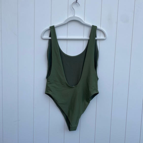 Aerie Super Scoop Cheeky One Piece Swimsuit in Green - Picture 6 of 11